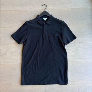 Sunspel Black Polo Shirt